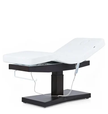 Derma Contour Electric massage bed with 3 motors, upholstered in white PU.