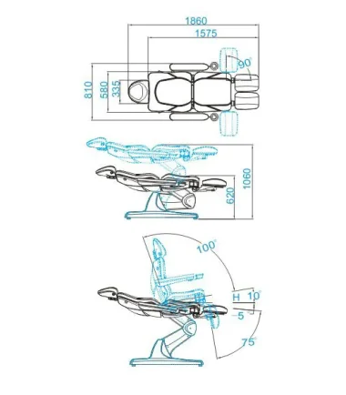Behandlungsliege, verstellbare Massageliege, ergonomische Wellnessliege, professionelle Behandlungsliege, Spa Möbel Deutschland8