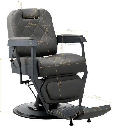 Derma Contour Gabbiano Bruno gray barber chair with gray base