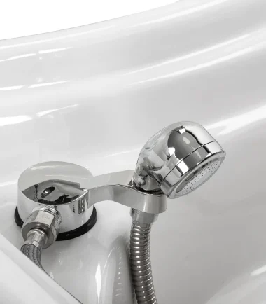 Professionelle braune Haarwaschstation für Friseursalons und Barbershops. Entdecken Sie hochwertige Friseurstühle, Barberstühle, Hocker8