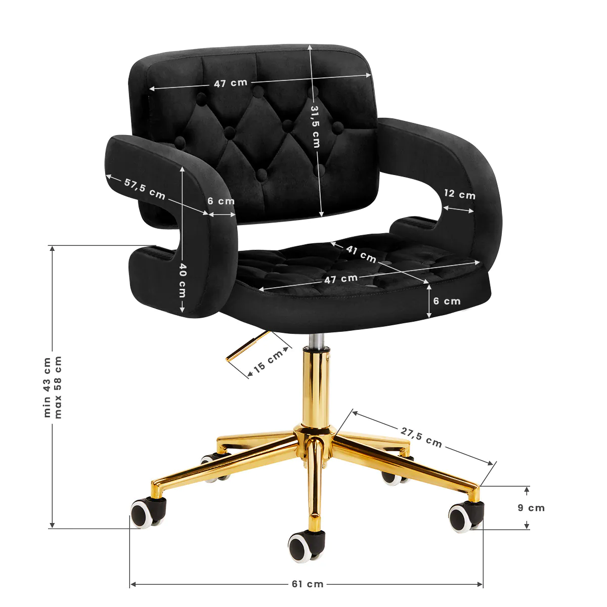 Friseur, professioneller Kosmetikhocker, ergonomischer Salonhocker, ergonomischer Kosmetikstuhl, Beauty Hocker, Pediküre Hocker,10